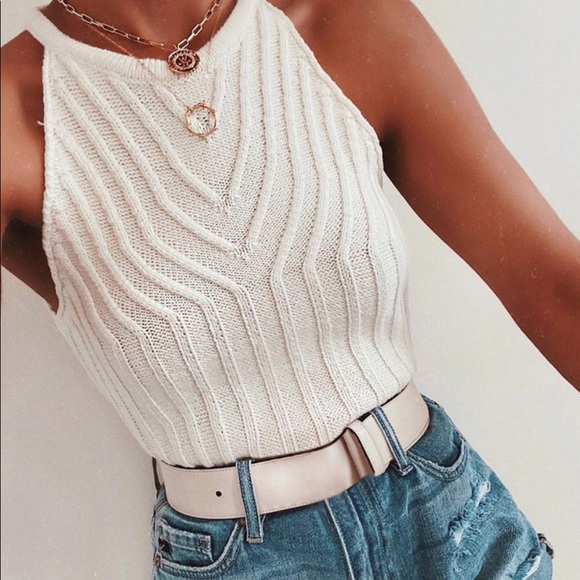Tops - White Halter Top